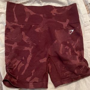 Maroon shorts ruched sides
